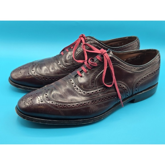 Allen Edmonds Mcallister Shoes Burgundy Men Size 12 C Made Usa Businessman Dress